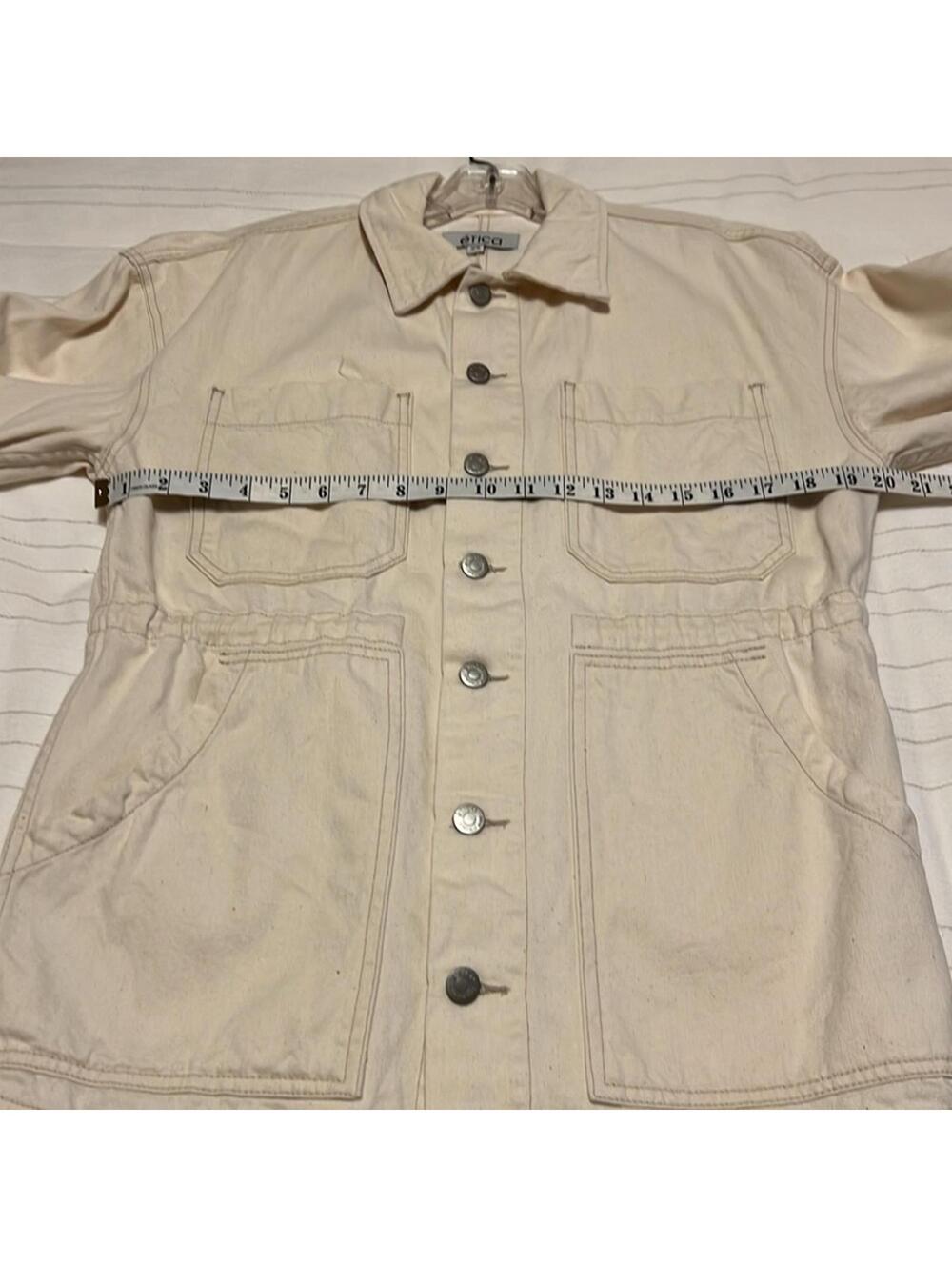 Etica Madeline Utility Jacket Cream Button Front Women's XS - Picture 3 of 7